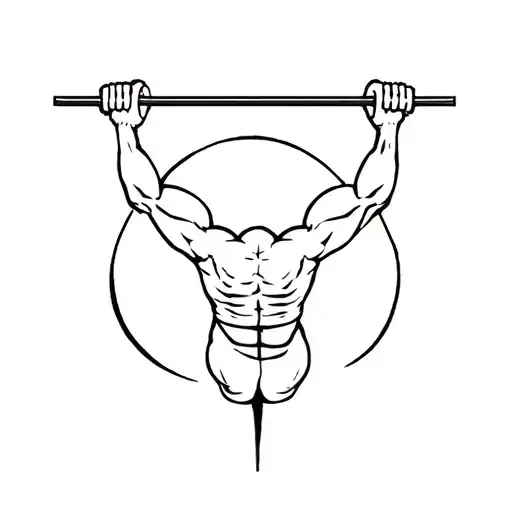 Conceptual Tattoo Around Gym Or Lifting Heavy