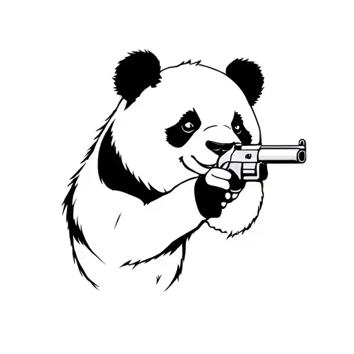 Panda Shooting A Gun