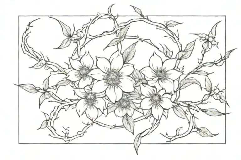 Crown Of Thorns With Wildflowers Intertwined Wrap Around Arm