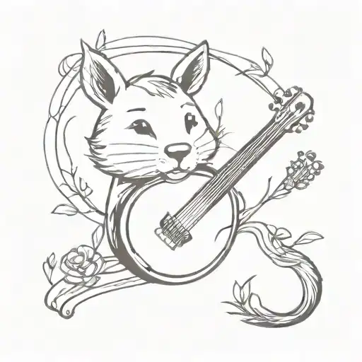 Banjo With Whiskers As Whiskers