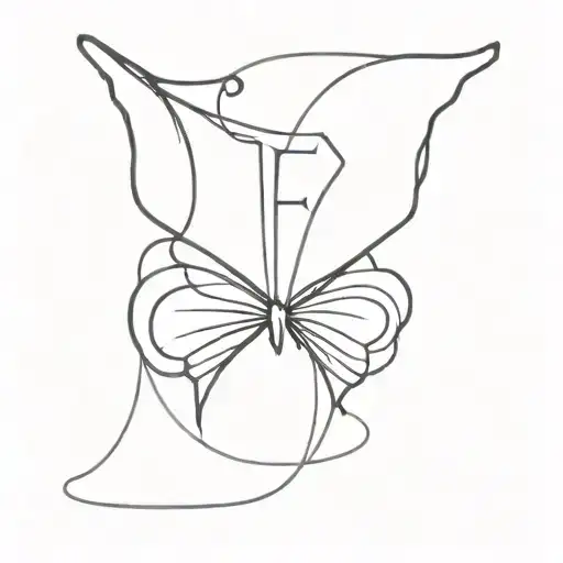A Semi Colan Butter Fly But Instead Of A Semi Colan It's The Letter E