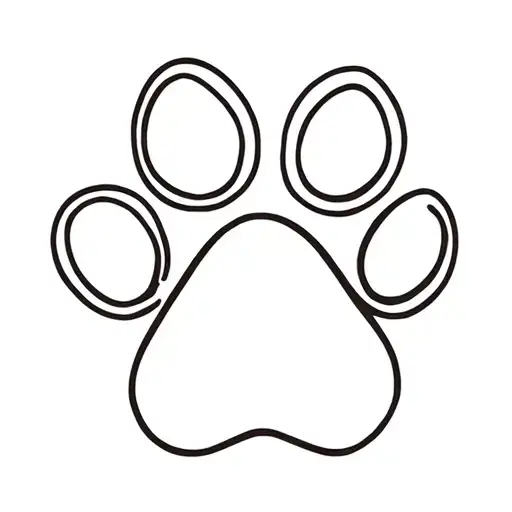 Dog Paw With Alphabet C
