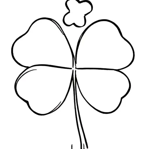 Simple Four Leaf Clover With A Little Star Above It