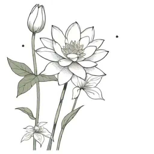 Water Lily And Snow Drop Flower