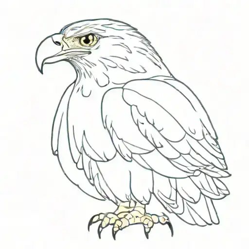 Small Golden Eagle From Birds Eye View With Some Designs Around It