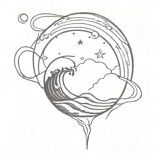 Aquarius Ocean Wave Beach Star Planet Sister