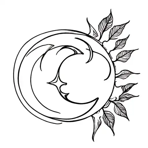 Elegant Magical Sun And Moon Tattoo Inspired By Nature