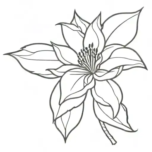 Sicilian Flower Design Very Simple Outline Masculine