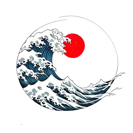 Wave Red Moon Japan Type