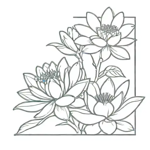 Flower Bouquet With A Water Lily Flower And A Daisy Flower And A Carnation Flower And A Daisy Flower