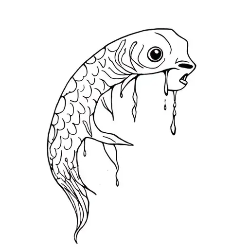 Person Cryin Tears That Turn Into Fish
