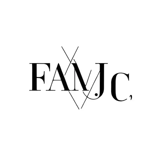 F A M C J Letters Overlapping Each Other