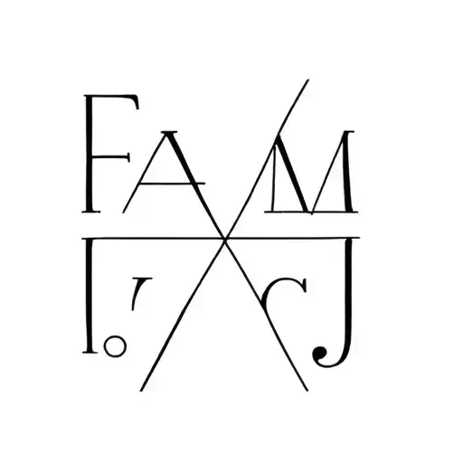 F A M C J Letters Overlapping Each Other One