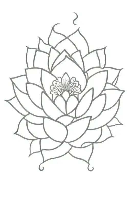 7 Petal Lotus And Sun