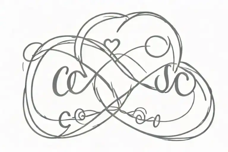 Heart And Infinity Line With Capital Letters