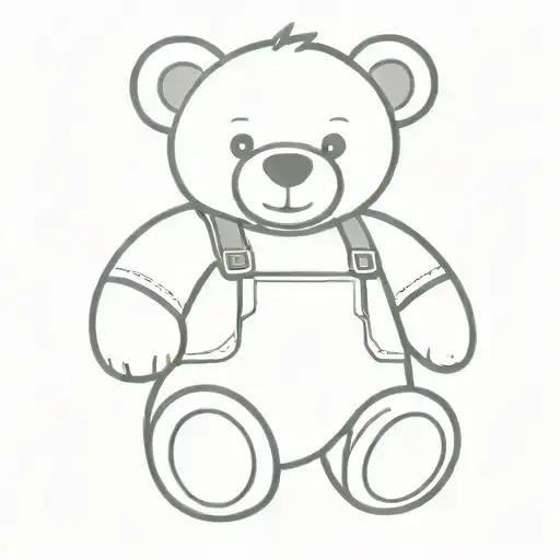 Teddy Bear Wearing Overalls
