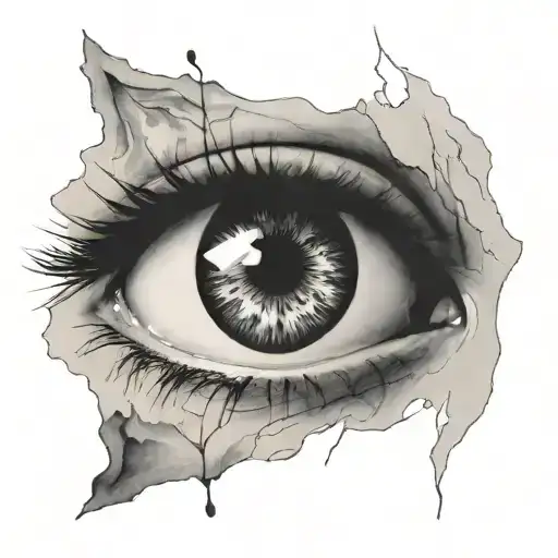Realistic Eye With A War Background Inside The Eye