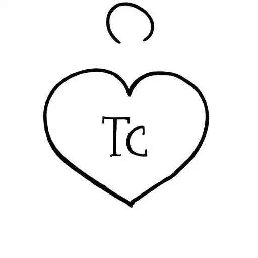 A Plain Heart With Initials Tc In It