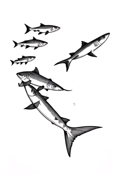Shark And School Of Fish