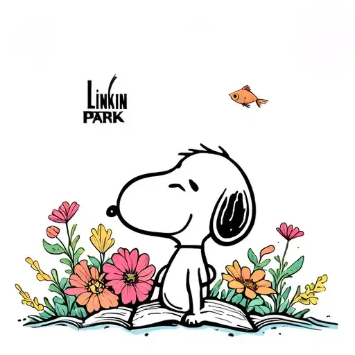 Snoopy Linkin Park Dragon Books Fish Wild Flowers