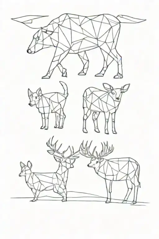Geometric Single Line Animals