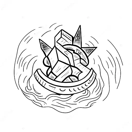 An Anvil With A Hammer Leaning Against It With A Ring Of Fire In The Background