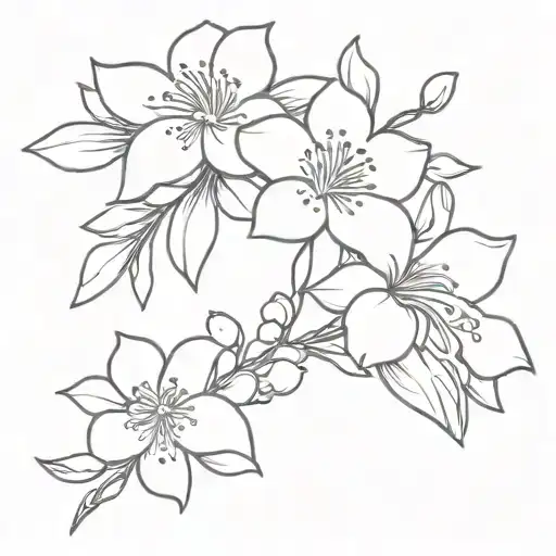 Jasmine And Sakura Flowers