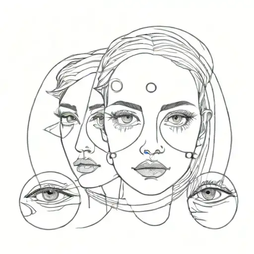 Three Eyes Looking To Diferent Sides