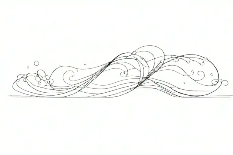 Wave Line Drawing Including A Single