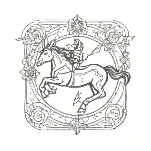 Sagittarius Zodiac Sign With Small Taurus Zodiac Sign