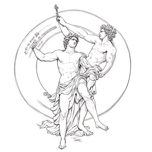 Greek God Hermes Holding Caduseus