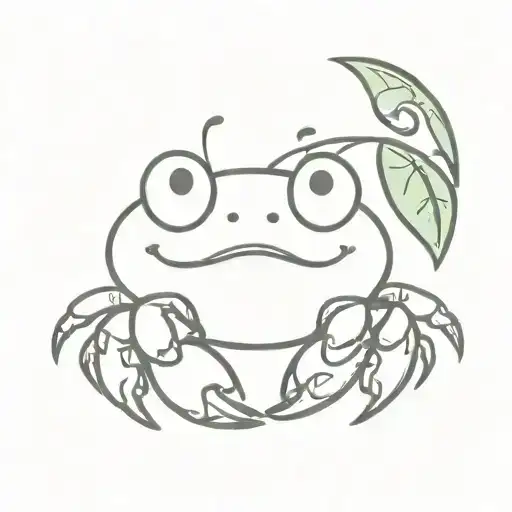 Cute Red Crab Apple Smiling With Claws In The Air Its Eyes And Mouth Are Closed