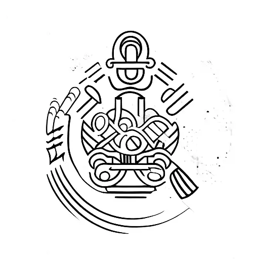 A Minimalist Tattoo Of A Discreet Cooking Utensil Combined With A Medical Symbol