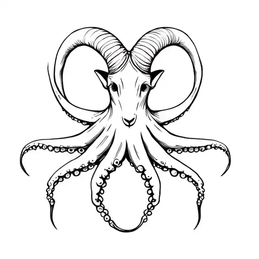 An Octupus With An Impish Gaze And Goat-horns
