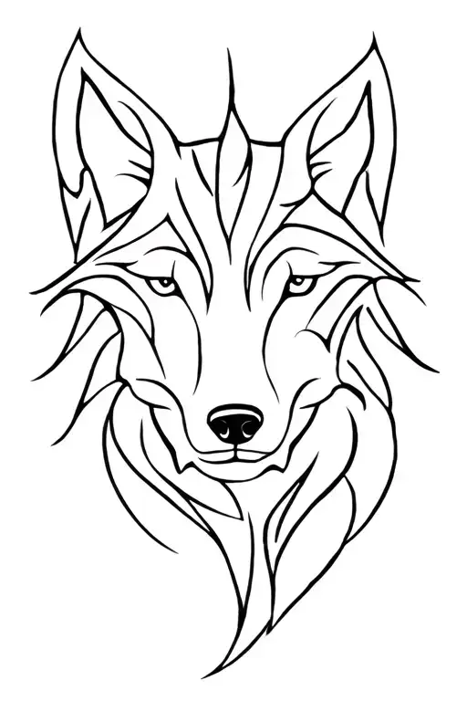 Loup Tribal Tattoo Design