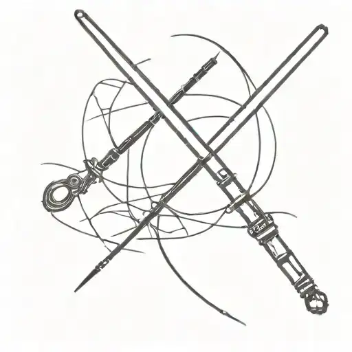 Wand And Lightsaber Crossed