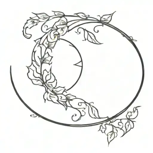 A Crescent Moon Wrapped In Ivy Vines