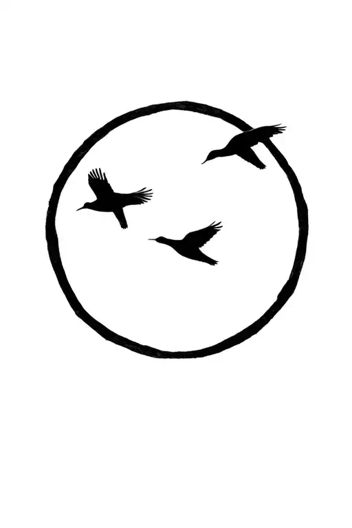 3 Hummbirds Flying In A Circle