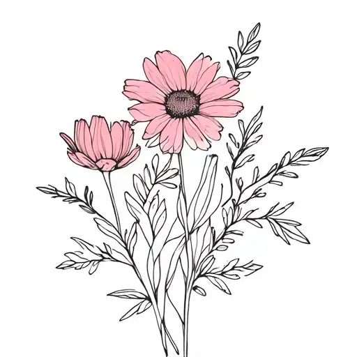 January March August September Birth Flower Bouquet