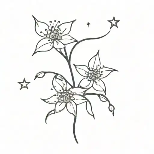 Cherry Blossoms And Star