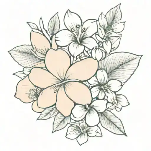 Shell And Plumeria Flower Bouquet