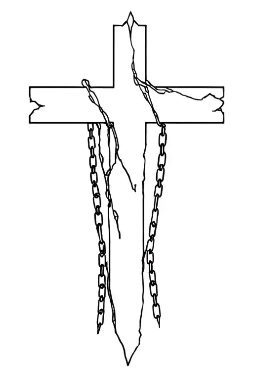 Christian Cross With Broken Chains