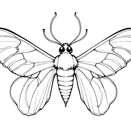 Cecropia Moth Outline Pencil Looney Tunes Style