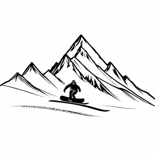 Snow Boarding And Mountains