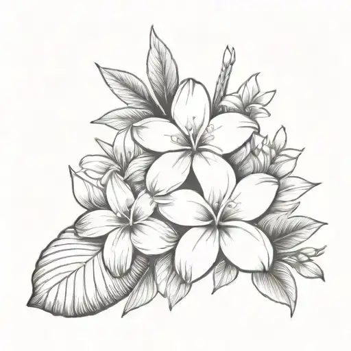 Sea Shell And Plumeria Flower Bouquet