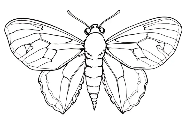 Cecropia Moth Outline Pencil Looney Tunes Style