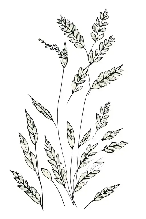 Wildflowers Wrapping With Leaves And Wheatgrass