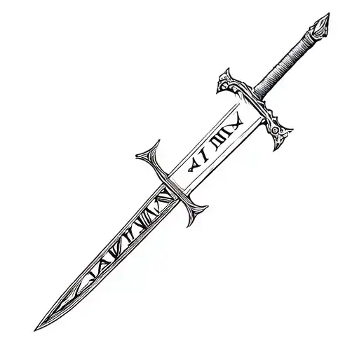 Sword And Roman Numerals