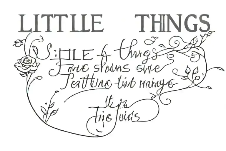 Little Things Lyrics In Minimalist Font