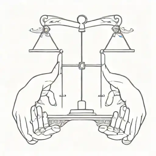 Incorporate A Minimalist Design Of A Hand Holding A Scale Symbolizing Control Over Greed